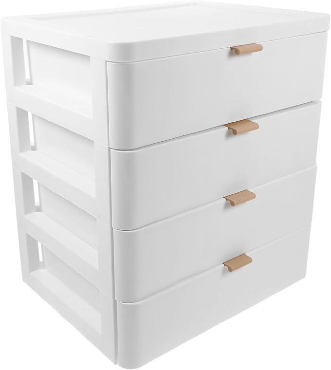 Lurrose Makeup Organizer with Drawer Tabletop Storage Box 11.41X10.23X7.67In Multi-Layer Cosmetic Storage Case for Vanity Desk Office Supplies