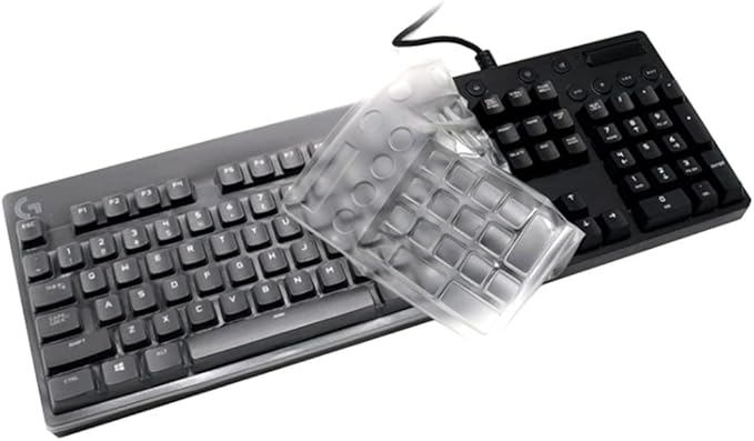 Silicone Keyboard Skin Cover Compatible for Logitech G810 G610 Orion Mechanical Gaming Keyboard, Logitech G213 Prodigy & G512 & G512 SE & G413 & K840 Gaming Keyboard (Clear)