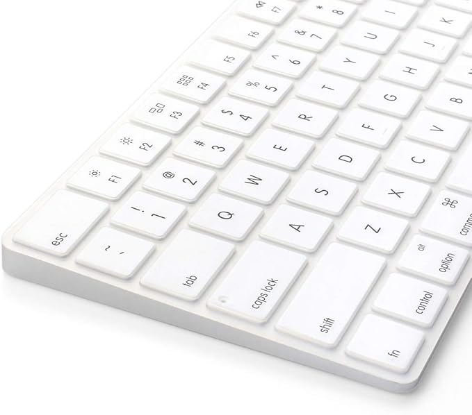 ProElife Ultra Thin Silicone Keyboard Protector Cover Skin for Apple Magic Keyboard & Magic Keyboard 2 (U.S Version, Model: MLA22L/A-A1644, Without Numeric Keypad) (White)