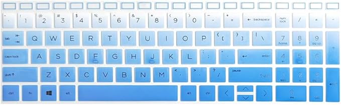 Keyboard Skin Cover Compatible for 2024 2023 2022 HP 15.6" Laptop 15t 15z 15-fc 15-fd Series 15z-fc000 15t-fd000, HP Pavilion 15 15-eg/eh/er 15t-eg200/eg300 15z-eh300 Series 15-fc0093dx (Ombre Blue)