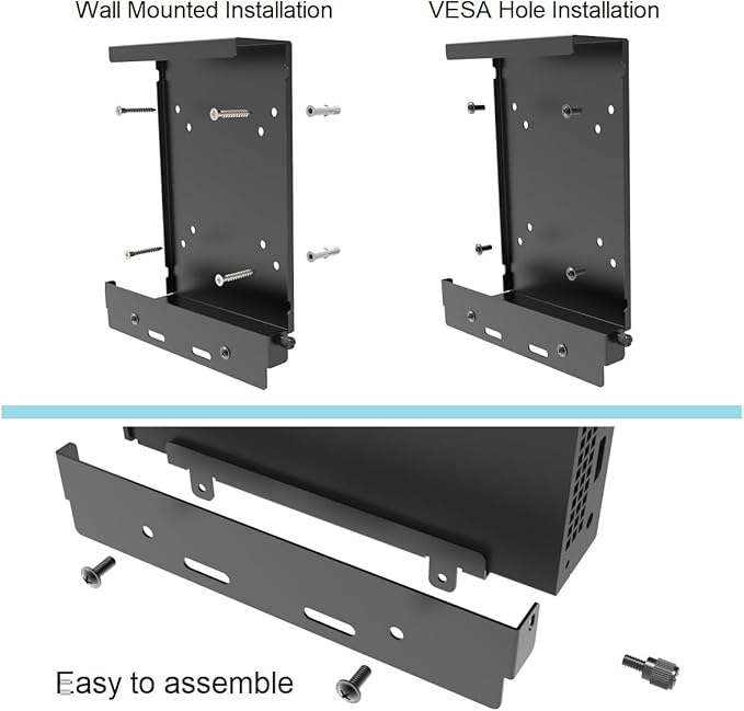 Mini PC Mount for Dell Micro, Wall, VESA, Under Desk Mount Compatible with Dell OptiPlex Micro Form Factor Case, Fits Dell MFF 7090 5070 3040, 3050, 3070, 3080, 5050, 5060 and More