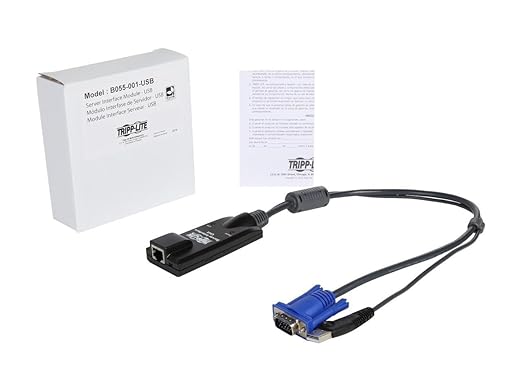 Tripp Lite NetDirector USB Server Interface Unit for B064-Series KVMs, Max Distance of 165 Feet / 50 Meters, No Software Required, 3-Year Warranty (B055-001-USB)