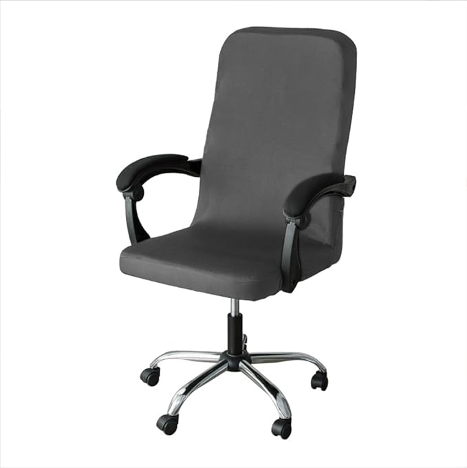 Office Chair Cover – Universal Stretch Office Chair seat Cover, Computer Chair Protector-(Grey)