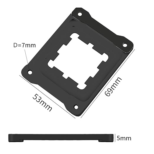 CPU Holder AM5 Anti-Bending Contact Frame with 4Pcs Screws & 1x Screwdriver & 1x Heat Dissipation Corrective Anti-Bending Fixing Frame 2.95x2.2inch (Black)