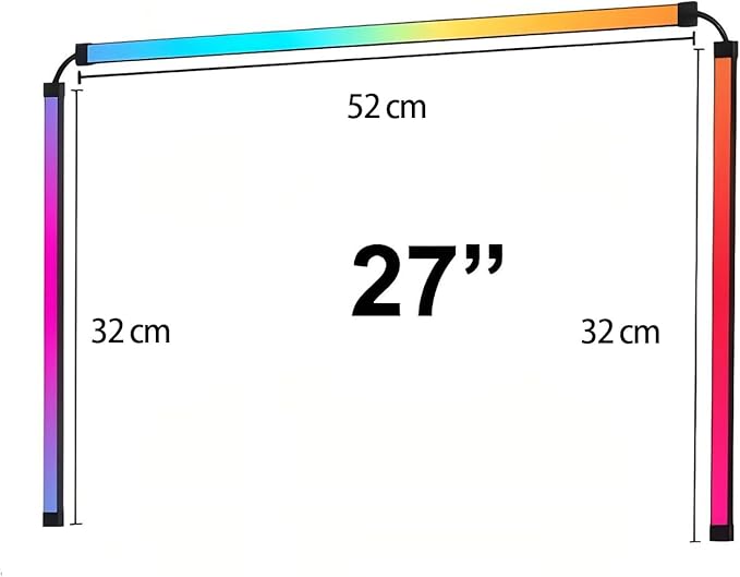 Smart LED Strip Lights for Computer Monitor Backlight, RGB Gaming Lights for 27 inch Screen, 3 Sides