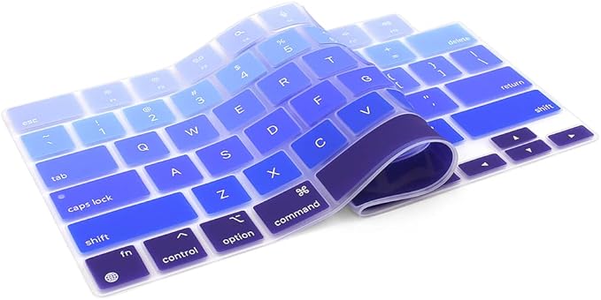 ProElife Keyboard Cover Skin for 2026-2022 MacBook Air 13.6 inch 15.3 inch M5 M4 M3 Chip A3449 A3240 U.S Enter TPU Protector for MacBook Air 13'' 15'' M5 M4 M3 2026 2025 2024 Accessory (Ombre Blue)