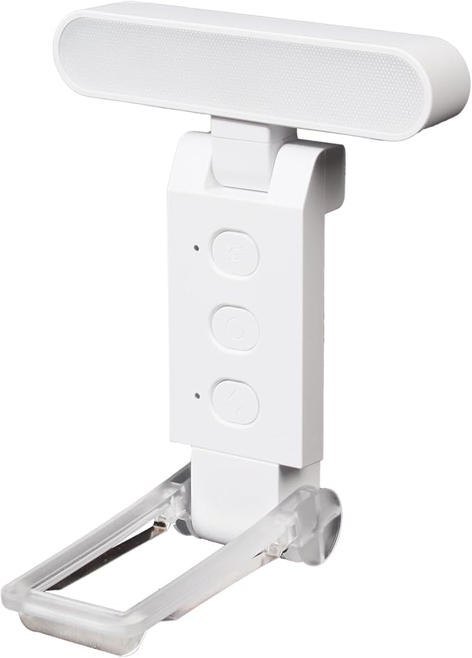 Book Light,USB Rechargeable Clip-On Reading Light,30 Adjustable Modes,Eye-Caring with Timer,Perfect for Book Lovers/Travel (White, Rectangle)