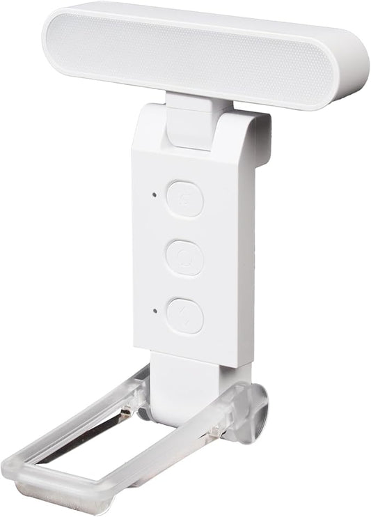 Book Light,USB Rechargeable Clip-On Reading Light,30 Adjustable Modes,Eye-Caring with Timer,Perfect for Book Lovers/Travel (White, Rectangle)