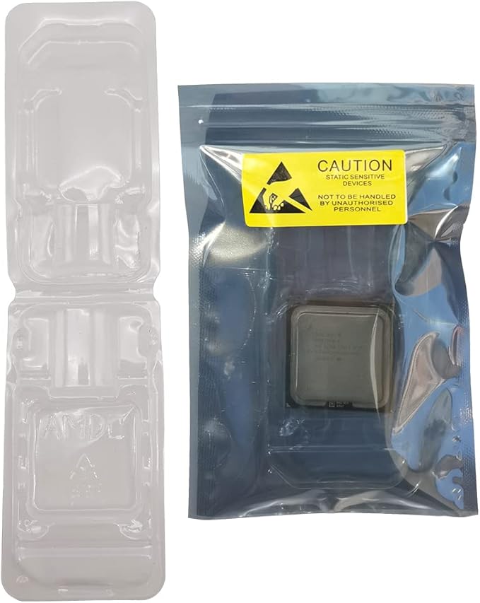 10pcs AMD CPU Protective Thicken Plastic Clamshell Case Trays Suitable with 10pcs Antistatic Bags and Labels (AMD)