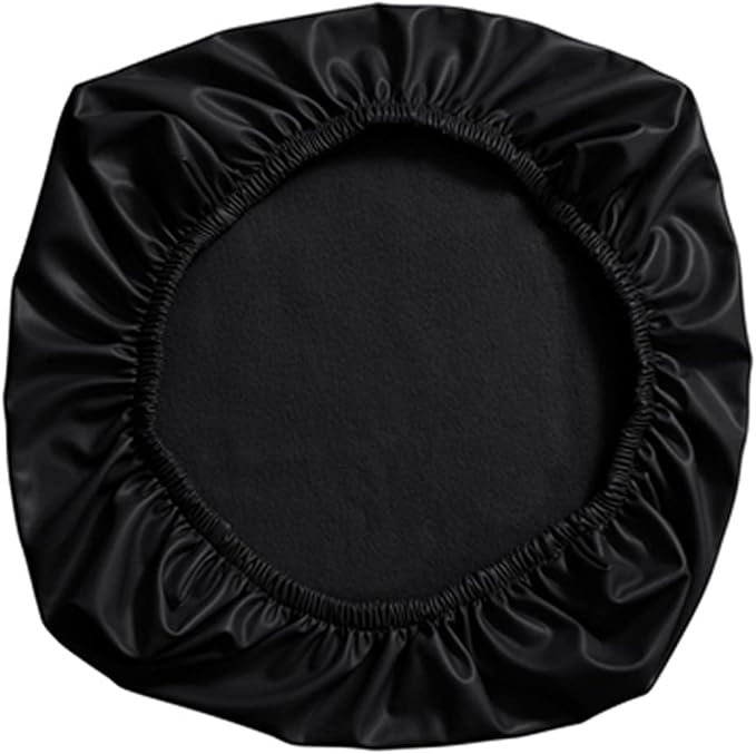 lygooh Waterproof Seat Covers Stretchable Desk Chair Cover Leather Computer Chair Slipcover Removable Washable Rotating Chair Covers for Rotating Office Chair Seat (Black, Chair Seat Cover)