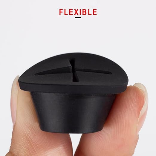 keenkee 2 PCS Cable Grommet Made of Flexible Silicone 1 Inch Desk Grommets for Table and Other Furnitures Hole Cover Cord or Wire Pass Through Black Color