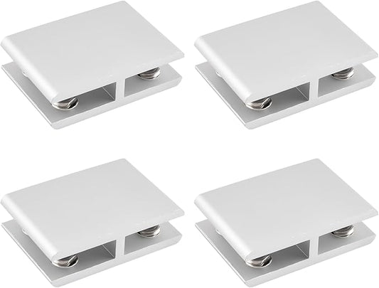 INCREWAY 4 Pcs Adjustable Double Side Aluminum Alloy Glass Shelf Support Bracket, Glass Clip Clamp Holder for 5-8mm Thickness, 180 Degrees