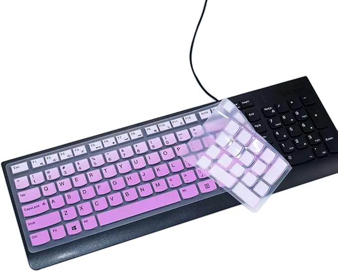 Ultra Thin Silicone Keyboard Protective Skin Cover Compatible with Lenovo 510 Wireless Keyboard GX30N81775 4X30M39458 KBRFBU71 EKB-536A SK-8823 ALO730S KU-1601 ALO510/520 (Ombre Purple)