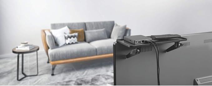 Mount Plus 09-02 Top Shelf TV Mounting Bracket 12-inch Wide Platform | Holds Speaker, Streaming Device | Protective Ledges | Made for Apple TV and Remote