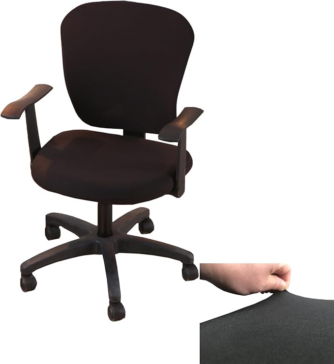 Office Chair Covers Stretchable Split 2 Piece Stretch Jacquard Office Desk Chair Seat Covers Removable Washable Anti-dust Chair Protectors Covers