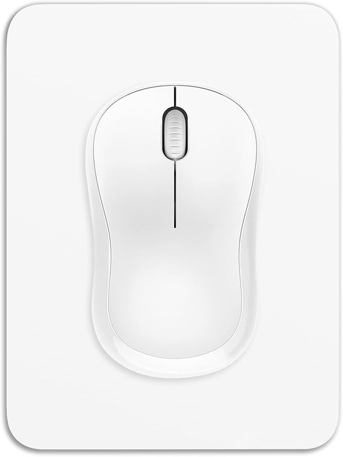 Dapesuom Small Mouse Pad, 6 x 8 Inch Thick Rubber Premium-Textured Non-Slip Portable & Washable Mini Mouse Mat for Women Men Wireless Laptops Keyboard Tray Gaming Work Computer Office Travel, White
