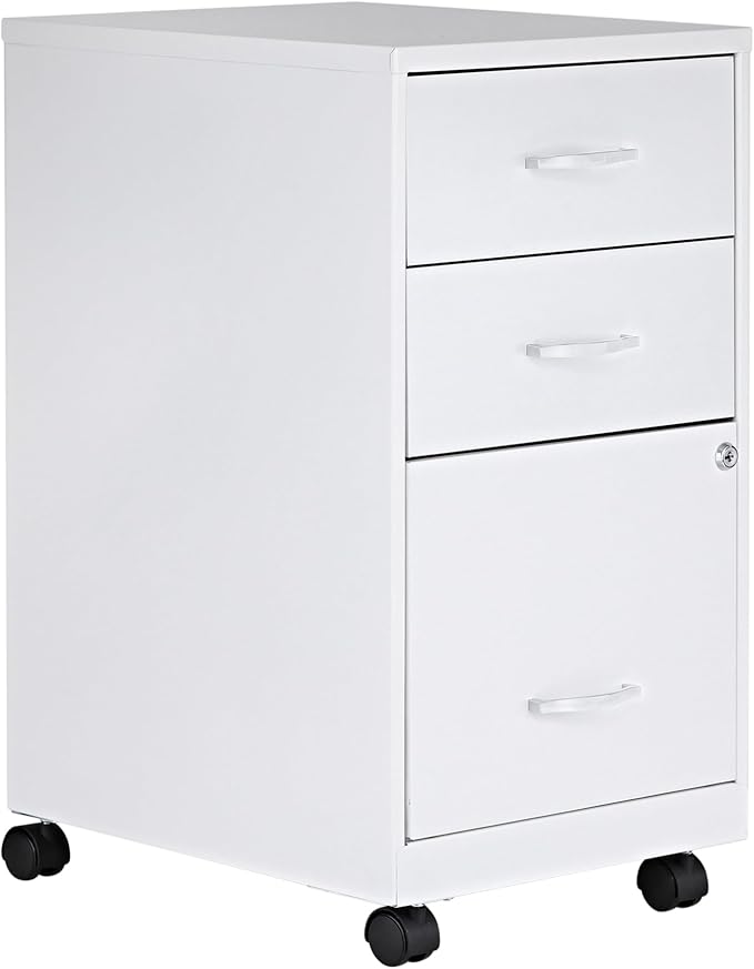 Lorell LYS SOHO The 3-Drawer Organizer Cabinet, White