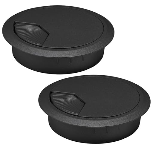 EASYEAH 5 Pcs Desk Grommet 3-1/8" / 80 mm, Desk Cord Hole Cover, Cable Grommet ABS Plastic, Desk Hole Grommet for Home & Office Pc, Detachable Adjustable Cable Cord Organizer-Black