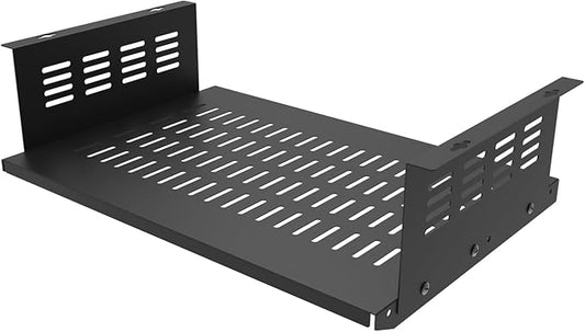JINGCHENGMEI Under Desk Computer Mount for Small Form Factor SFF Computers and PCs,Using Space 17.3" x H 4" x D 12", Compatible with PlayStation 4, PS4 Slim, PS4 Pro,Gaming Under Desk(4inch High)