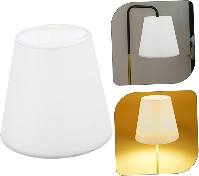 Kichvoe Cloth Lampshade Accessories 5.51X5.51X5.11In Small White Lamp Shade for Table Floor Pendant Lighting Decorative Cover