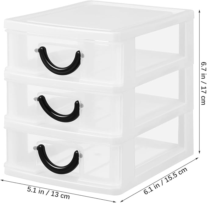 SEWACC Mini Plastic Drawers Organizer Clear Desktop Storage Drawers Containers for Home Office
