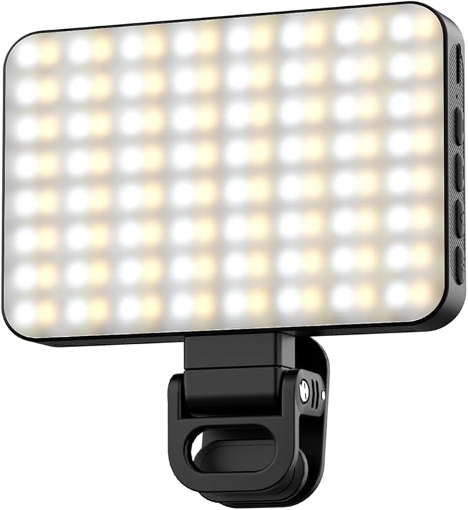 Clip-On Selfie Light for Phone & Laptop, Portable Rechargeable LED Fill Light with 3 Lighting Modes for Video Calls, Streaming, Makeup, Content Creation