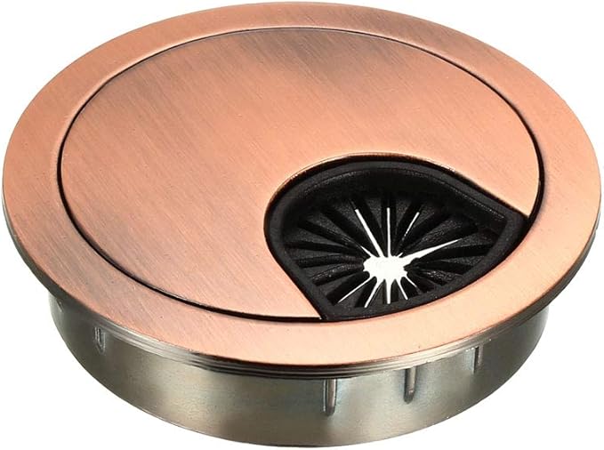 uxcell Cable Hole Cover, 2Inch/50mm Zinc Alloy Desk Wire Cord Cable Grommets Hole Cover for Office PC Desk Cable Cord Organizer, Red Bronze