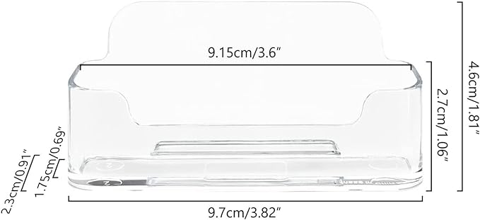HSYMQ Acrylic Business Card Holder for Desk, Clear Plastic Business Cards Display Holders Stand, Fits 30-50 Business Cards
