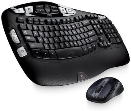Logitech MK550 Wireless Wave K350 Keyboard and Mouse Combo - Long Battery Life, Ergonomic Wave Design