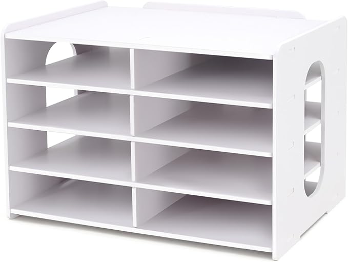 SONGWAY Desktop Mail Sorter Organizer - Small File Storage with 8 Compartments, Desk Bill Organizer, Journal Size Paper Storage Rack for Home Office