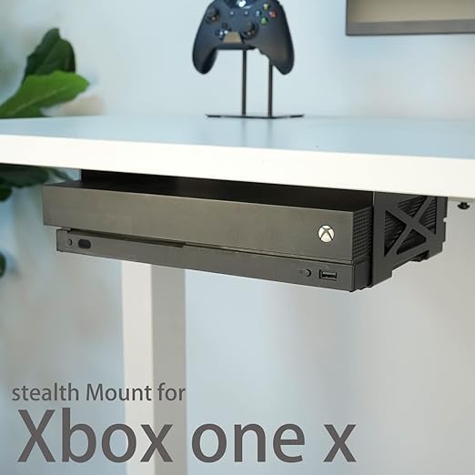 Monzlteck Universal Under Desk Metal Storage Mount for Xbox Series S/X, PS4 Slim/Pro, Compatible with CPU, UPS, Small Form Factor Desktop Tower, Mini PCs, 3.2IN Height Limit – Includes Paper Template