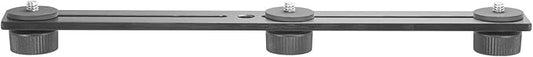 iBOLT 10 inch Tripod Camera Slider Bar with 3 Camera (_ inch) Screw attachments- Great for Adding Additional Microphones, LED Lights, Camera Flash, Monitors, etc.- DSLR Cameras, GoPros, Video Cameras
