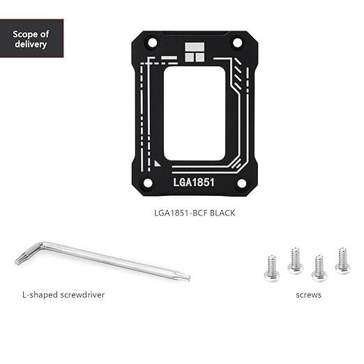 Thermalright Lga1851 BCF Black CPU Stress Bending Correction Fixe,CPU Anti Bending Fixed Bracket,Comes with an L-Shaped Screwdriver,Intel 15th Generation CPU Anti Bending Holder