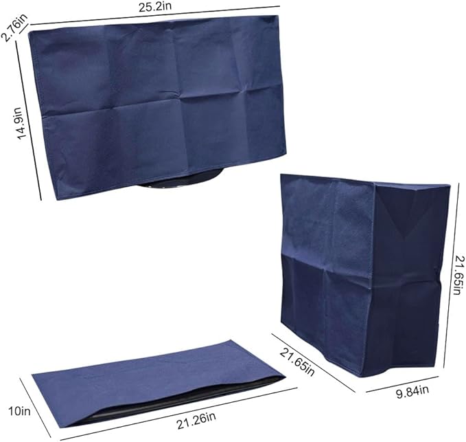 3Pcs Computer Dust Cover Set Monitor + Keyboard+ Computer Host PC Dust Proof Computer Covers Case Computer Dust Cover for Desktop PC CPU Tower Protector (27'' Monitor Set Blue)