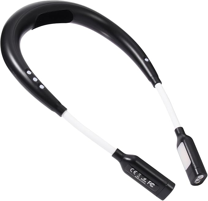 Book Light, 3-Color & 9-Brightness Reading Light, Bendable Neck Light, 60-hr Lasting Rechargeable Lamp, Perfect Book Light for Reading in Bed, Knitting, Camping (Heating, 1)