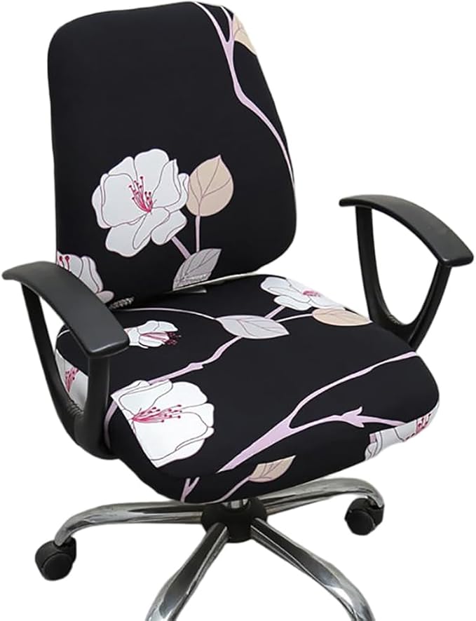 Melaluxe Computer Office Chair Cover - Protective & Stretchable Universal Chair Covers Stretch Rotating Chair Slipcover