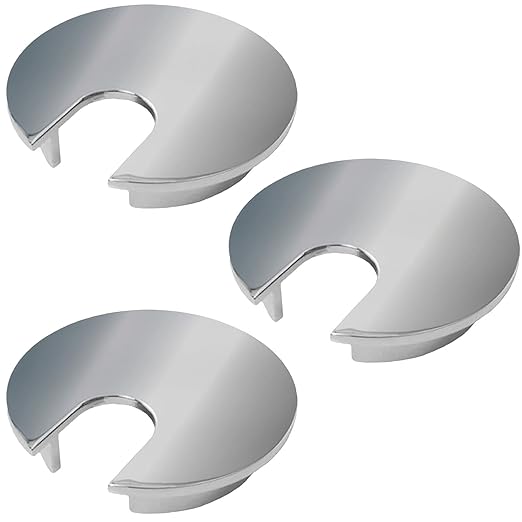 Electriduct 2" Metal Desk Grommet Cable Hole Cover Wire Cord Organizer | Chrome Polished (3 Pack)
