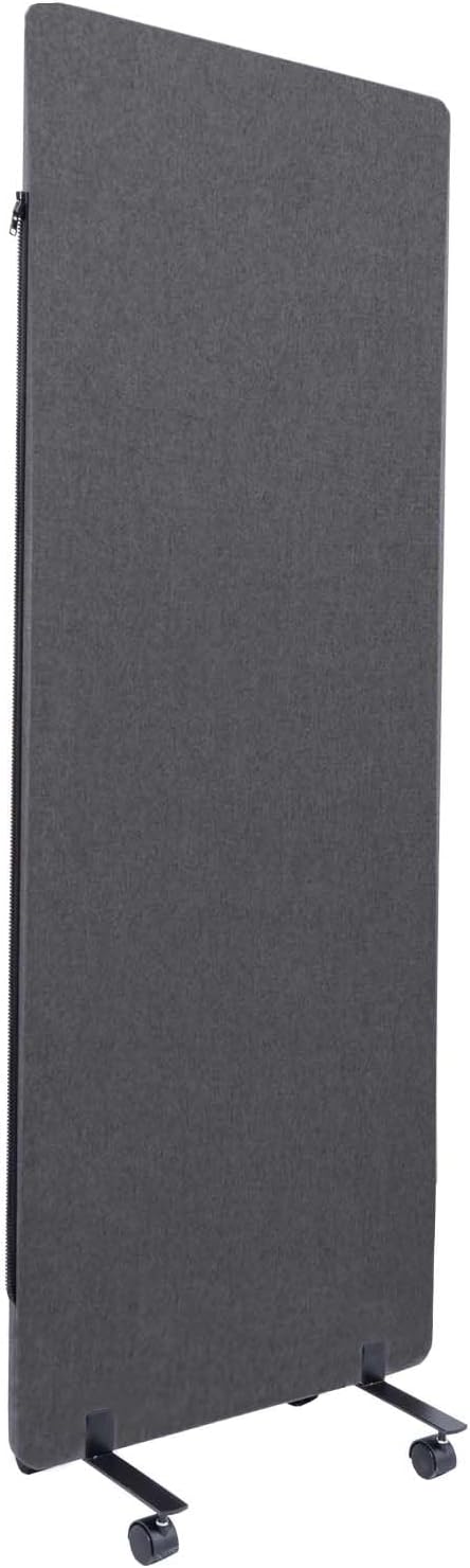 Sound Proof Dividers w/Wheels, Portable Office Wall Divider for Room Partition, Soundproof Room Divider Privacy Panel Partition Cubicle Wall Temporary Wall for Office (Dark, 1 Panel)
