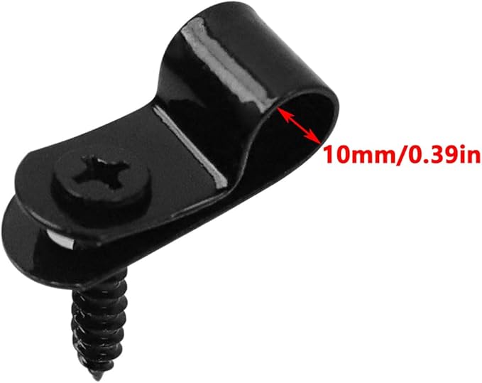 Antrader R-Type Cable Clips Cable Clamp,10mm/0.39" Galvanized Steel Cable Management Cord Organizer Cable Fastener Wire Clamp with Screws,100Pcs