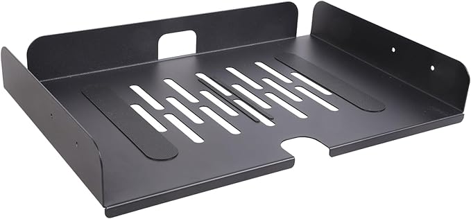 Screw-Mounted Under Table Tray 16x10 Metal Storage for Laptops, Tools & Gaming Setup Cable Management Desk Laptop Arranger Carbon Steel Desk Shelf
