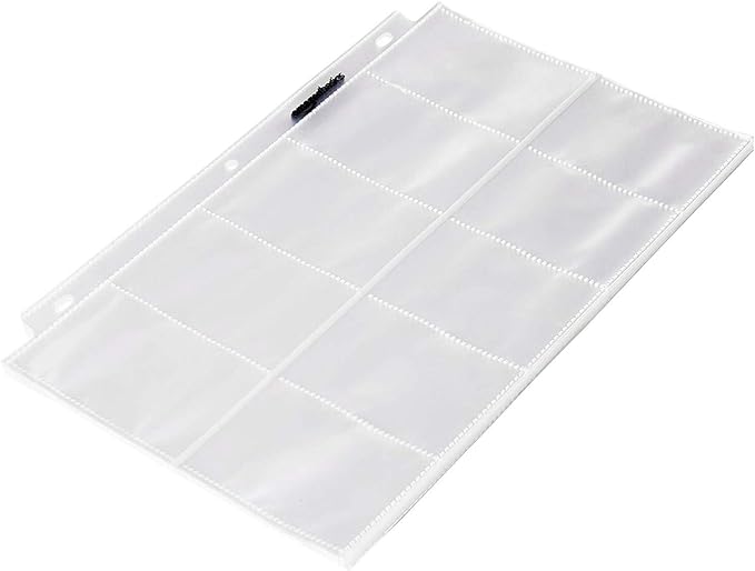 Amazon Basics Plastic Business Card Holder Sleeves for 3-Ring Binder, Transparent, 25-Pack