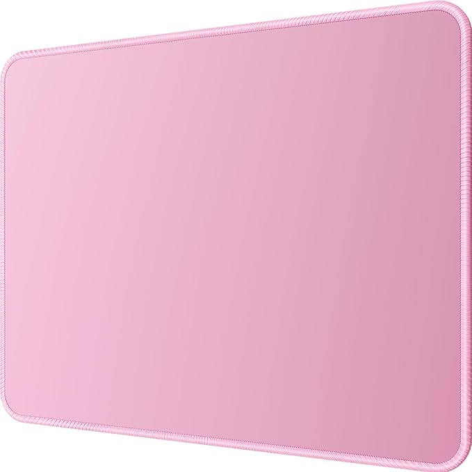 MROCO Mouse Pad [30% Larger] with Anti-Fray Stitched Edges, Premium-Textured Waterproof Surface, Non-Slip Rubber Base, Computer & Gaming Mouse Mat for Laptop, Office & Home, 8.5 x 11 in, Pale Pink
