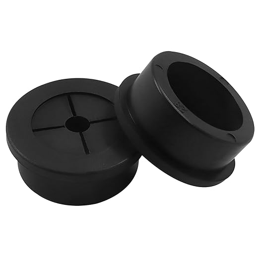 Hordion 2PCS Rubber Grommet 1-1/8 Inch (28mm), Desk Grommet Black Wire Hole Cover for Office Computer Desk Wire Cable Cord Organizer