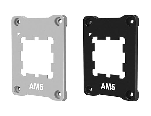 CPU Holder AM5 Anti-Bending Contact Frame with 4Pcs Screws & 1x Screwdriver & 1x Heat Dissipation Corrective Anti-Bending Fixing Frame 2.95x2.2inch (Silver)
