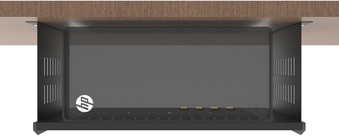 JINGCHENGMEI Under Desk Computer Mount for Small Form Factor SFF Computers and PCs, Compatible with PlayStation 4, PS4 Slim, PS4 Pro for Under Desk Gaming, W 17.3" x H 6.5" x D 12" (6.5inch High)