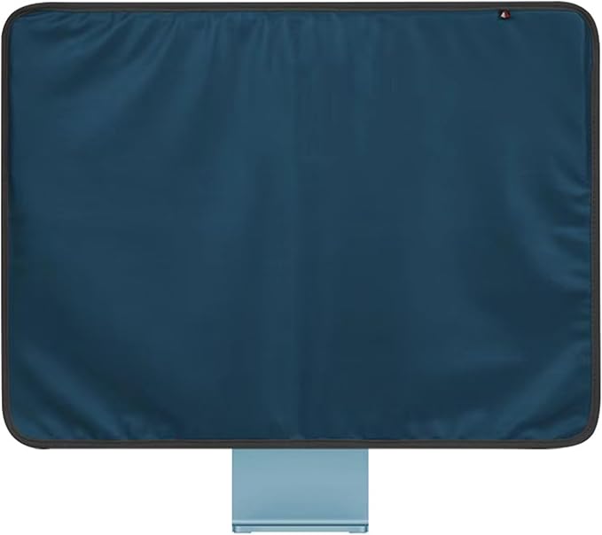Monitor Dust Cover for iMac 24 inch PU Leather Anti-Static Dustproof Protective Case for LCD/LED/HD Panel Case Computer Sleeve Monitor Dust Cover with Rear Pocket (Cyan, 24inch)