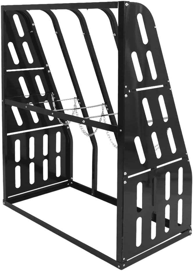 Vertical Bar Rack 1500 LBS Capacity, Steel Long Parts Storage Rack, 4 Bays Lumber Storage Rack, Heavy Duty Standing Bar Rack with Safety Chain for Garage Workshop Factory, 24"D x 48"W x 60"H