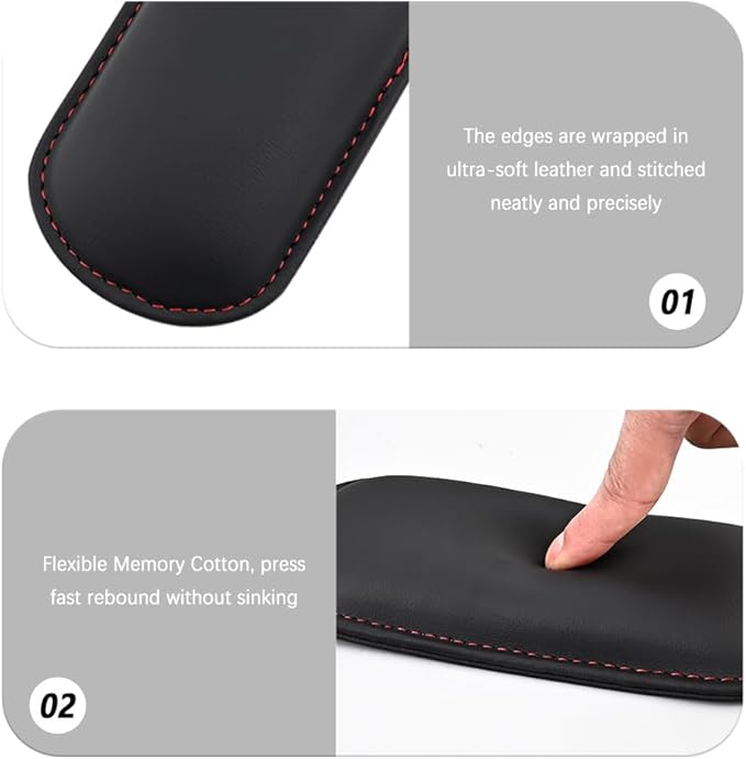 Stacool 2PCS Car Door Armrest Pads,Soft Leather+Memory Foam Car Knee Pads for Arm Support&Protect Elbow and Knee,Universal Car Elbow Pads Car Accessories Interior for Most Vehicles (Black)