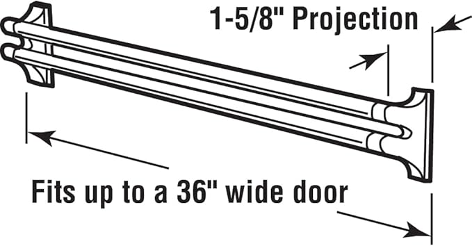 Prime-Line K 5167 36 In. L Steel Reinforced White Vinyl Push Bar for Hinged Swinging Screen Doors (Single Pack)