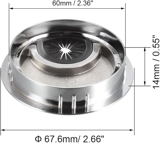 uxcell Cable Hole Cover, 2.4Inch/60mm Zinc Alloy Desk Wire Cord Cable Grommets Hole Cover for Office PC Desk Cable Cord Organizer, Bright Silver